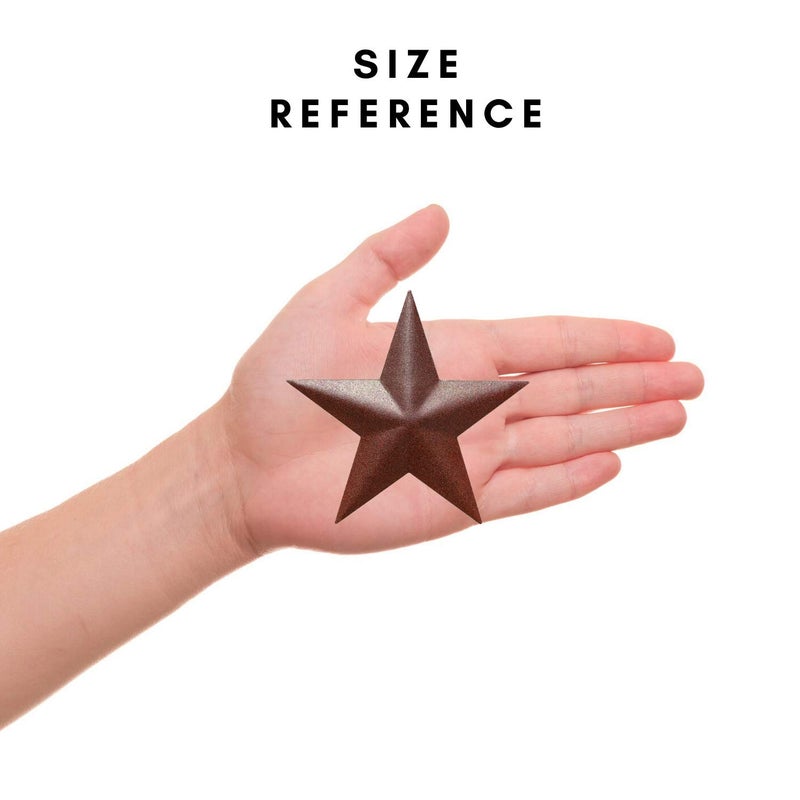 EcoRise Barn Star - Metal Stars for Outside Texas Stars Art Rustic Vintage Western Country Home Farmhouse Wall Decor (5" (Pack of 6)) - Image 3